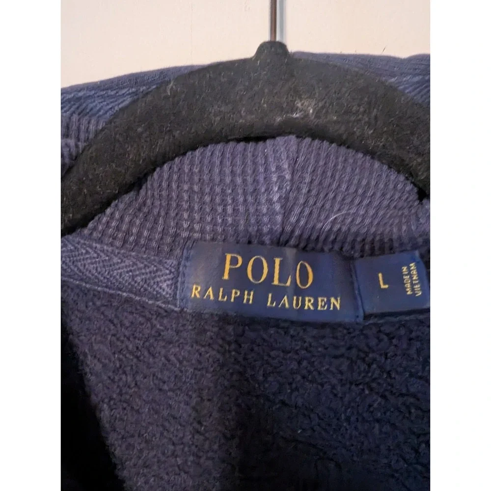 Polo Ralph Lauren Full Zip Hoodie Men Large Navy Pony Embroidered Old Money Prep